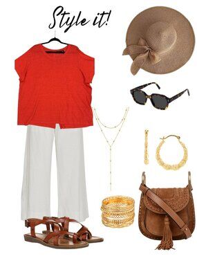 Tahari 3X 100% Linen Coral Boxy Top Short Sleeve Summer Tunic